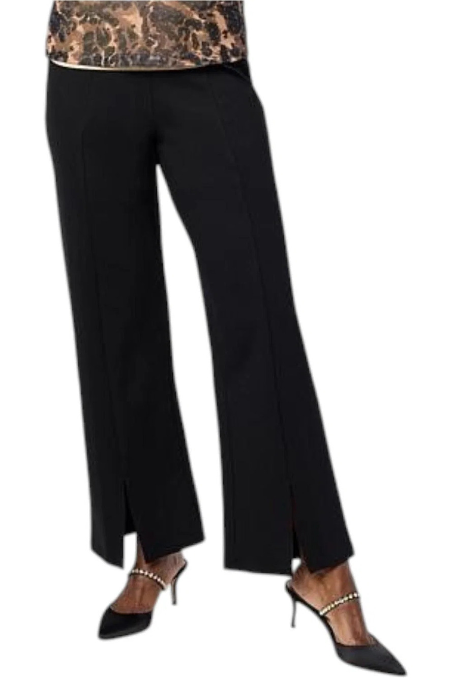 Vivica A. Fox Collection Women's Ponte Knit Front Slit Trouser Black - Regular